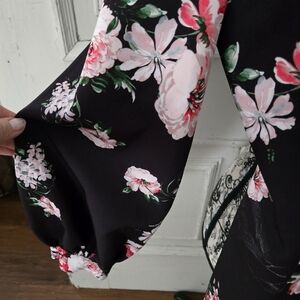 Rinascimento Black Dress with Vibrant Floral Design